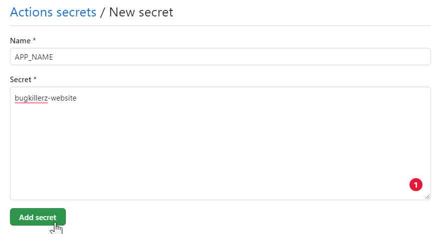 Creating a secret